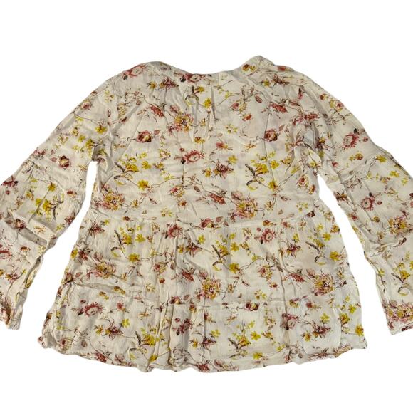 Bailey & Chloe Cream Colored Floral Women’s Top w/Flared Arms – M - Picture 5 of 5